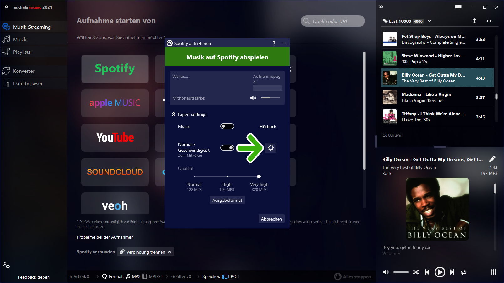 Spotify aufnehmen schnell, in hoher Qualität, kostenlos